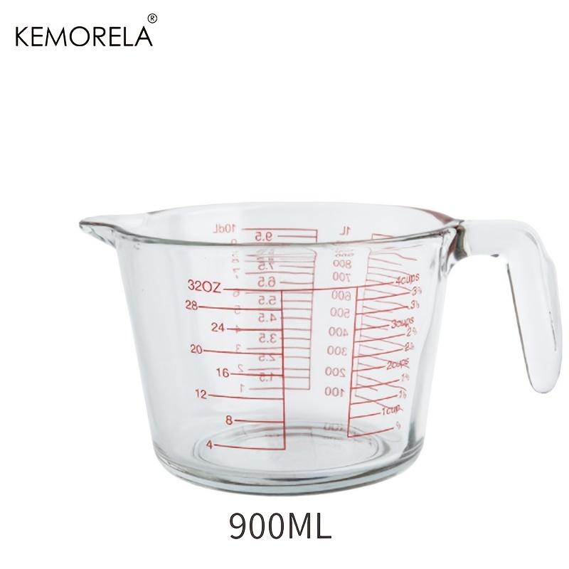 1PCS Multifunctional Glass Measuring Cup with Scale and Handle High Temperature Resistance Microwave Safe for Kitchen Baking