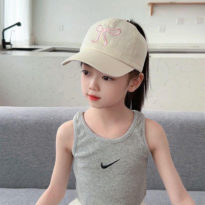 Children's Baseball Caps Can Be Tied Into A Ponytail. Girls' Sun Hats For Shade In Summer. Wide-brimmed Baseball Caps From The Sun.