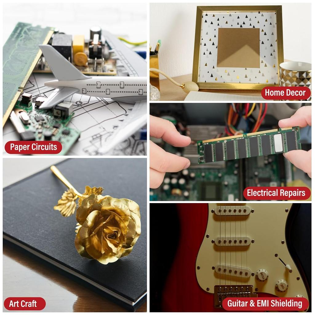 1 szt. Taśma z folii miedzianej Pasek przewodzący z dwustronnym klejem przewodzącym Ekranowanie EMI do obwodów Rękodzieło DIY Lutowanie