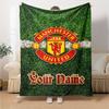 Name Custom Manchester United Fc Print Flannel Blanket High Quality Warm Comfortable Cover for All Seasons Perfect for Gifts Home Decor