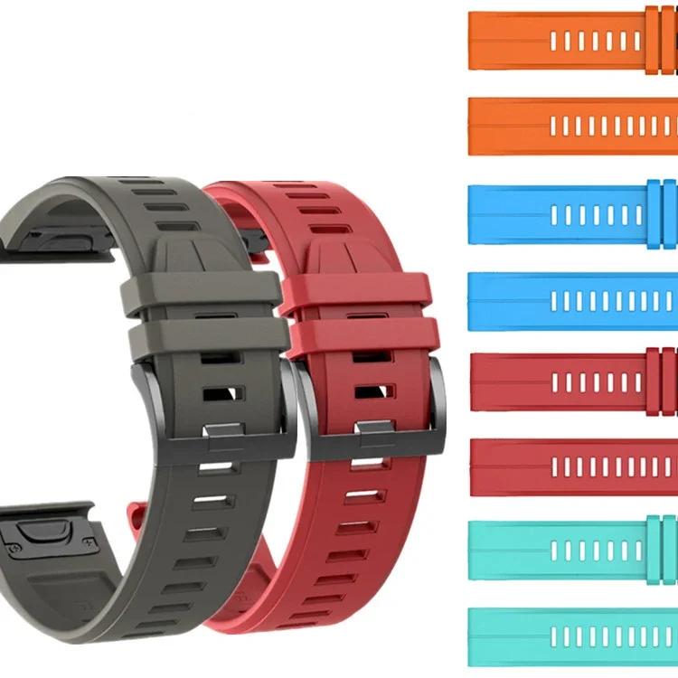 Classic 1pc 22mm Silicone Sports Leisure Quick Release Watch Band for Garmin Fenix 5/ 5 Plus/ 6/ 6 Pro/ 7 Series Smartwatch Accessories