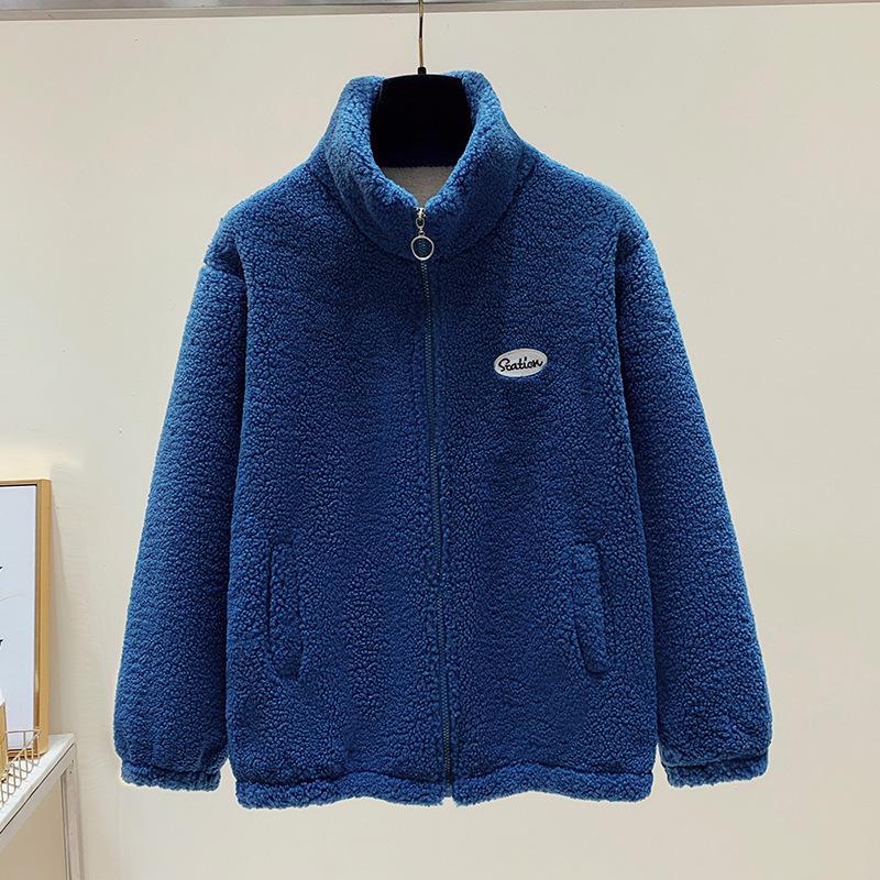 Unisex Fleece-Lined Lamb's Wool Jacket - Warm and Thick for Autumn/Winter