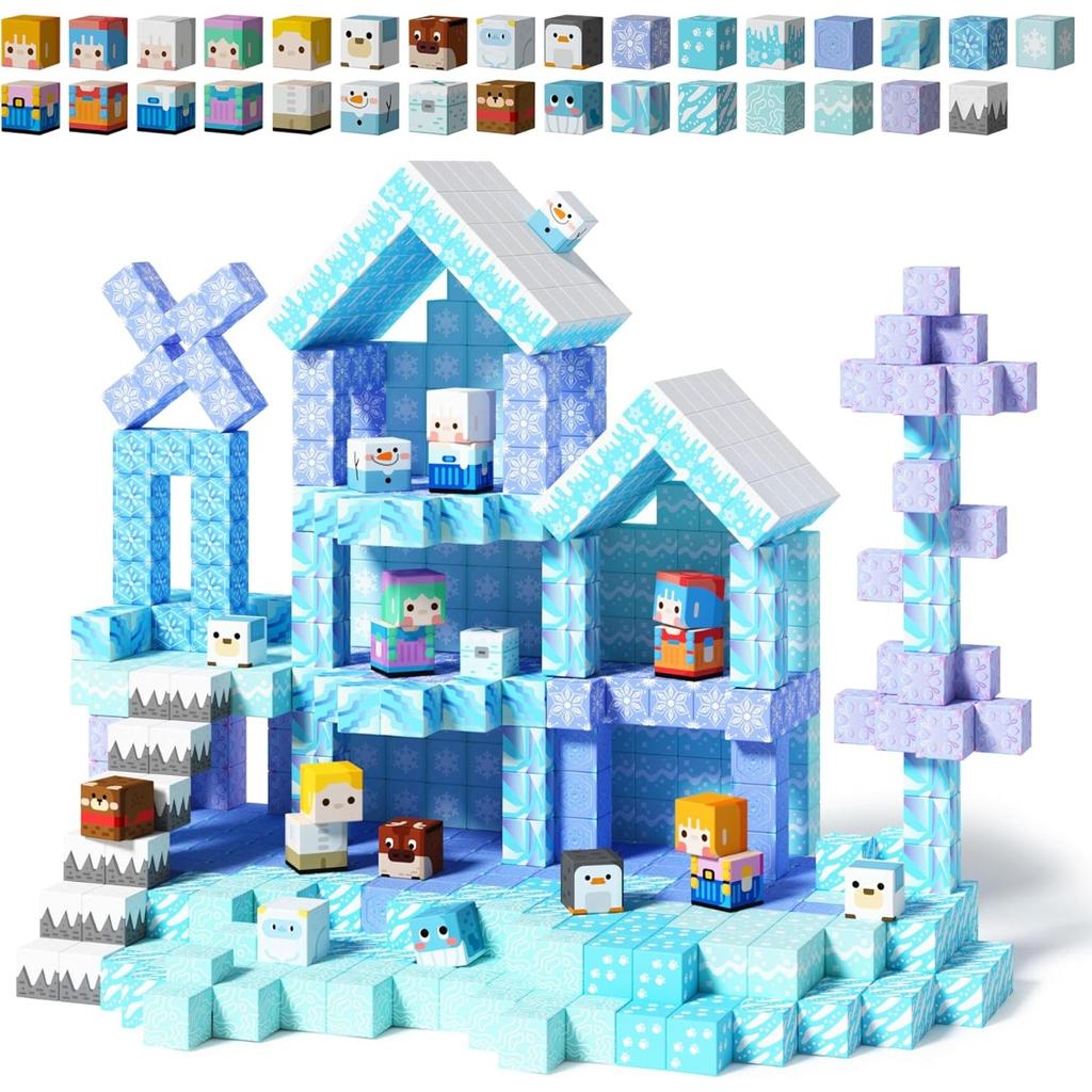 Magnetic Building Blocks Mine World Magnetic Princess Ice Castle Construction Brick Cube Stem Boy Girl Children Toy Set Gift