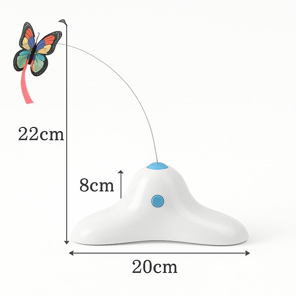 Modern neco Electric for Solitary Play and Stress Interactive Battery and Quiet for Cats Toy, Auto-Rotating Butterfly, Relief, Toy, Operated, Compact,