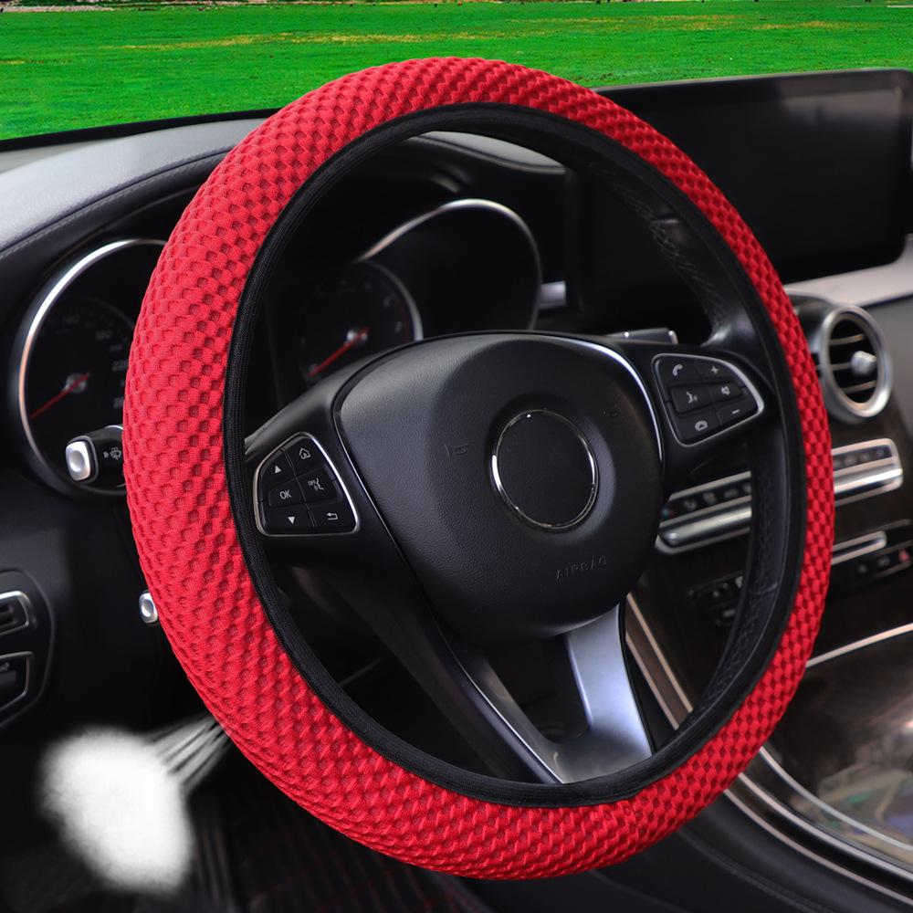Ice Silk Three-dimensional Massage Mesh Breathable Car Without Inner Ring Steering Wheel Cover Accessories Suitable for 14.5-15 Inches