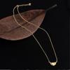 18K Gold-Plated Heart Pendant Clavicle Necklace with Zircon