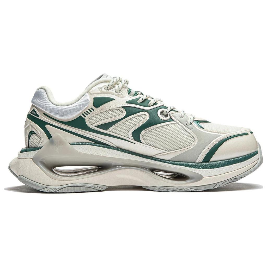 Li Ning Exceed Infinity Slip Resistant Abrasion Resistant Low top Casual Shoes Women's Beige Green AZGT004-5