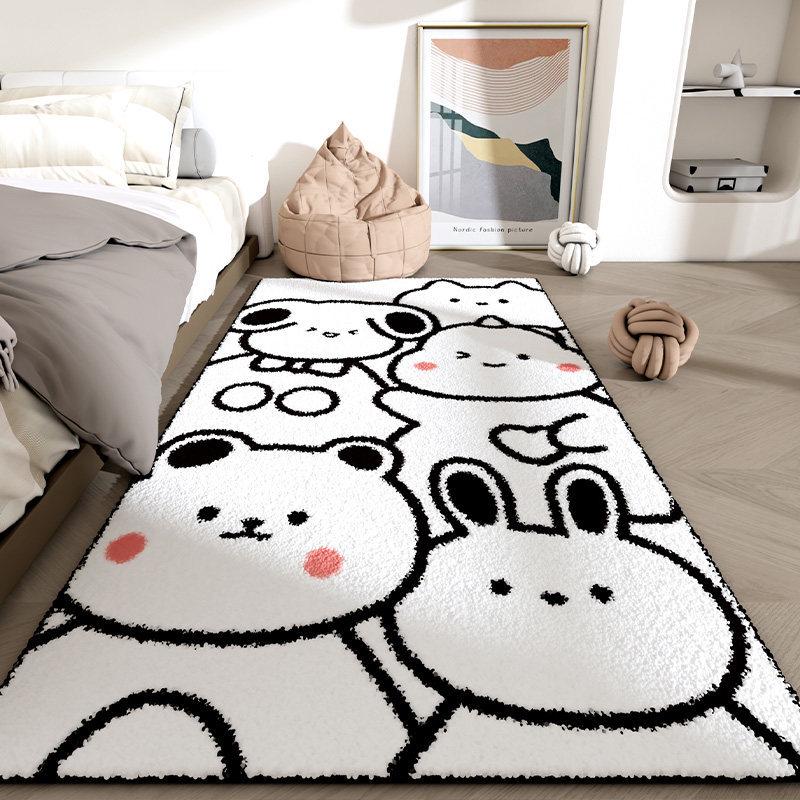 Cartoon Rabbit Sofa Blanket: Stain-Resistant, Wear-Resistant, Easy to Clean, Ideal for Living Room & Bedroom Decor