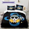 One Piece Logo Pattern Bedding Quilt Set Quilt Cover Pillowcase Home Birthday Gift(1 * Duvet Cover + 2 * Pillowcase, Without Core)