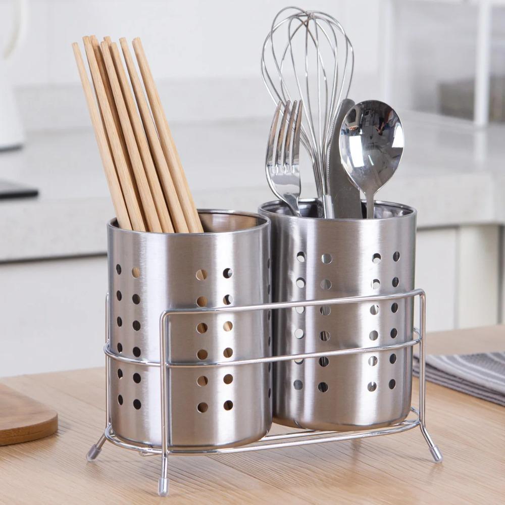 Well-ventilated Cutlery Holder Drain Utensil Rack Dinnerware Organizer Kitchen Accessories