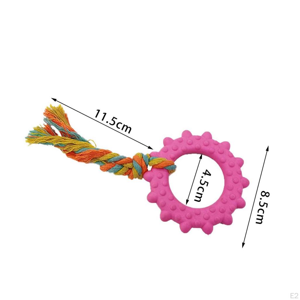 3x Durable Bite Resistant Rubber with Knitting Rope Pet Supplies Increase IQ Educational Toy,