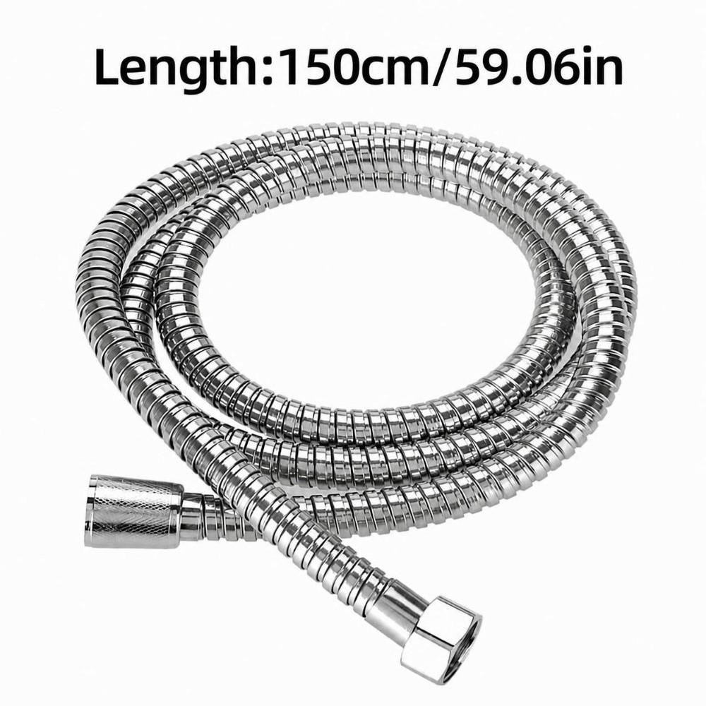 2 Pack Chrome Finish Shower Hose Replacement 150cm Flexible Shower Hose  Bathing