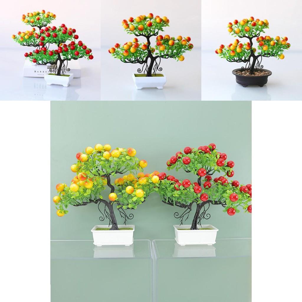Fake Fruit Potted Plant Ornament With Plastic Craft For Living Room Desk Decor