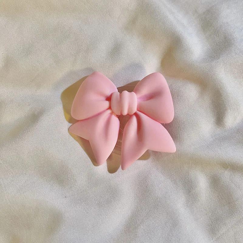 Plain Macaron Color Bow-knot Smart Tok Universal Phone Holder Korean Girl's Phone Bracket GripTok Stand Socket Lazy Bracket