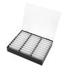 Compact Acrylic Nail Art Display Box Stand with Dustproof Cover Holds 30 Nail Swatches Black White Color Options