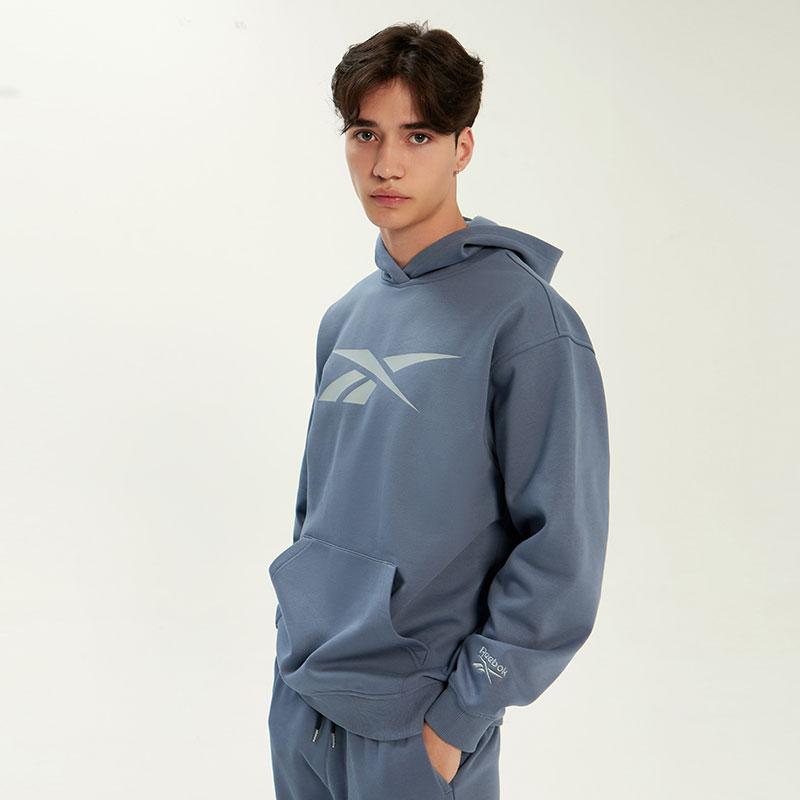 Reebok Solid Color Logo Hoodie Unisex hoodies Blue 23RMF305UGB7
