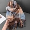 Autumn And Winter Cashmere Scarf Women'S Warm And Thickened Outer Shawl Striped Plaid Simple Scarf