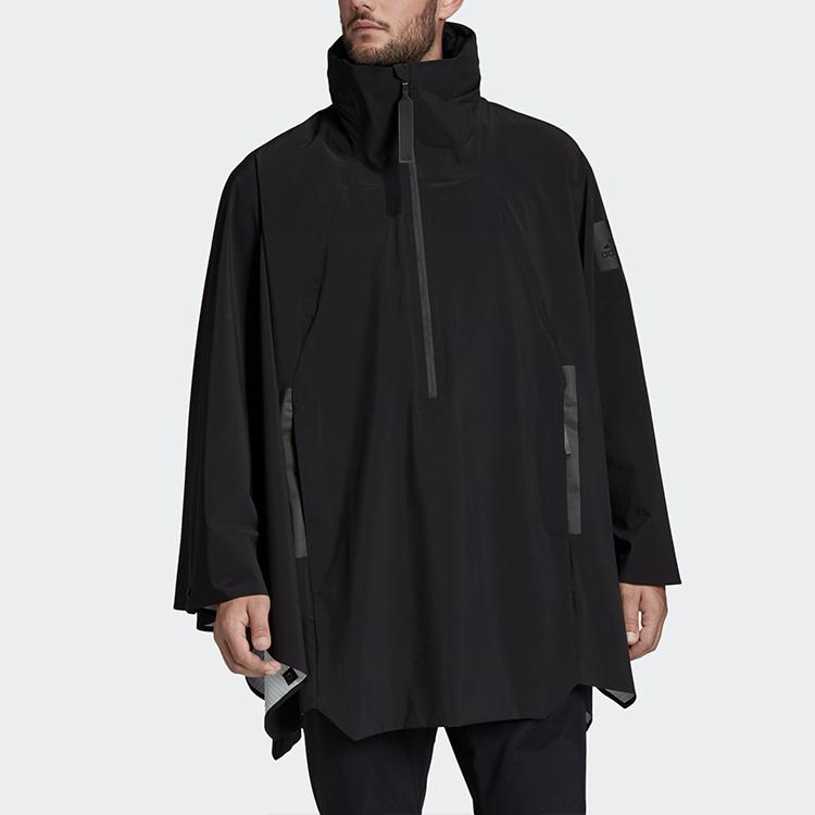 adidas Jaqueta Poncho com Capuz e Zíper Myshelter para Outono Masculino Roupa Exterior Preta FI0600