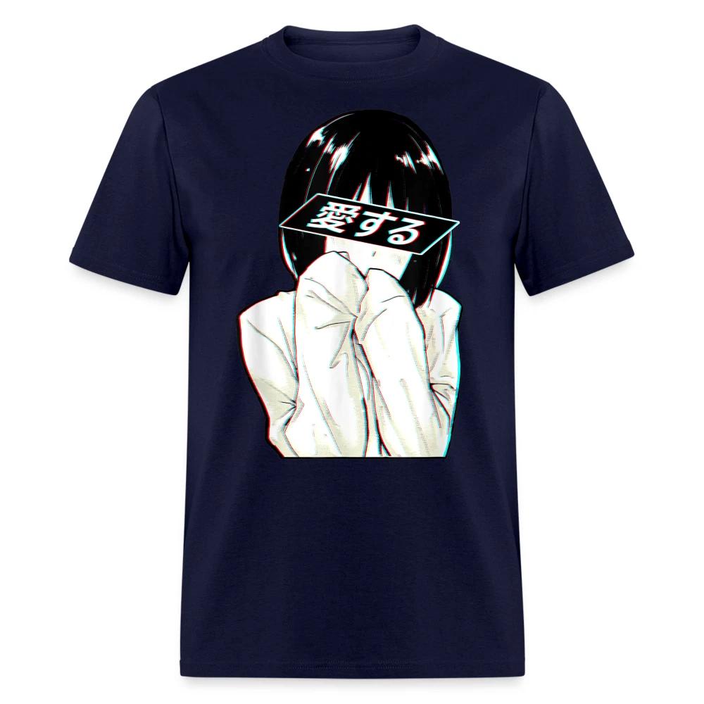 Sad Anime Emo Girl - Japanese Aesthetic Vaporwave Anime Otaku Sadness T-Shirt 6