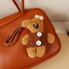 Plush Bear Keychain With Cartoon Design For Car And Bag Decor