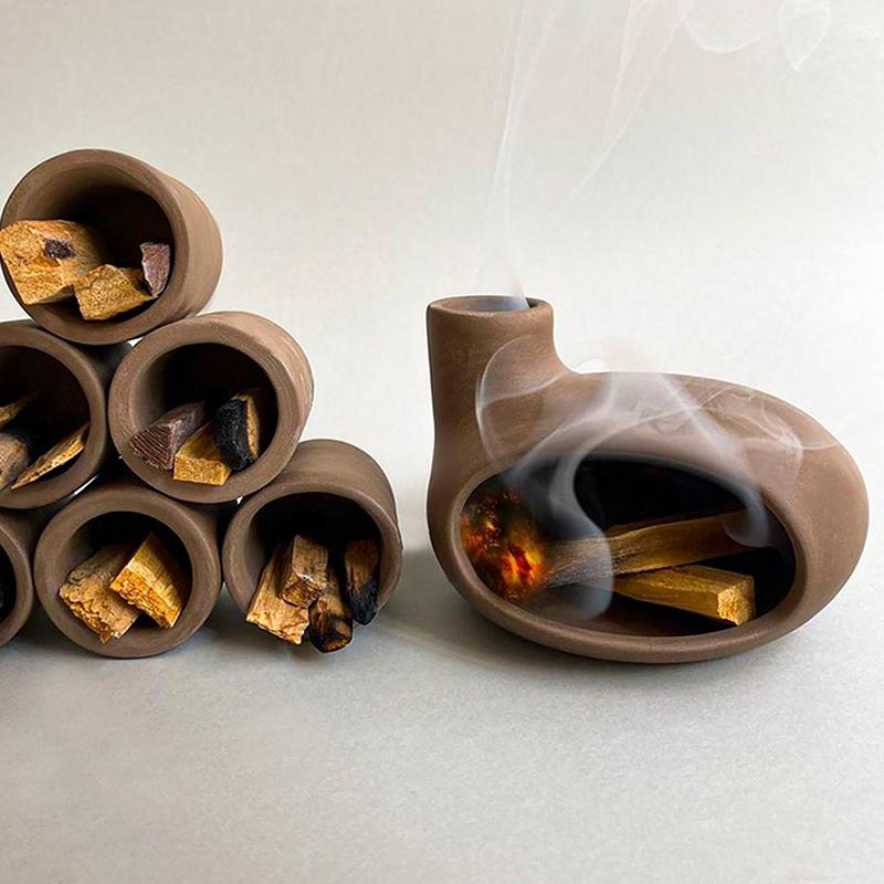 Cone Incense Burner Home Furnace Yoga Palo Santo Holder Ceramic Censer For Farmhouse Housewarming Dining Room Bedroom Office