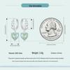 Avle Heart-Shaped Blue-Green Zircon Earrings In S925 Sterling Silver for Women