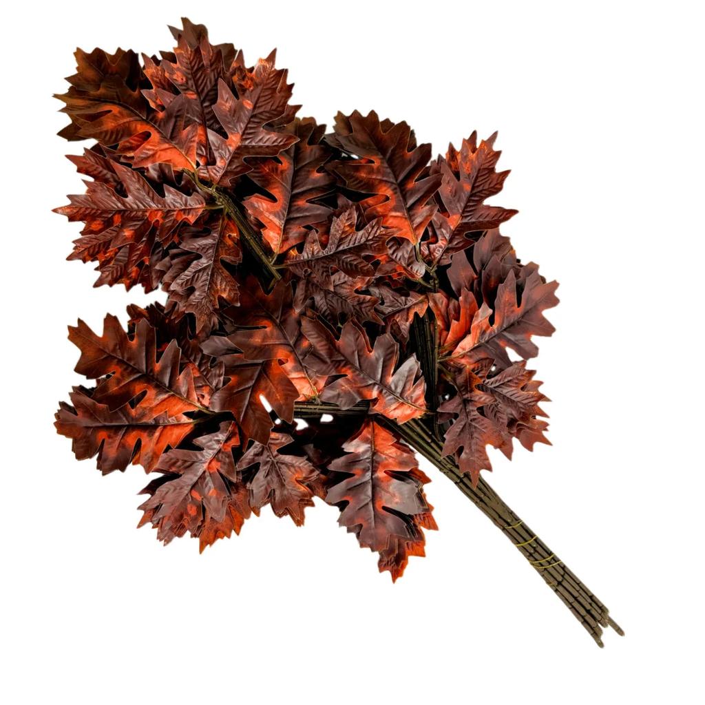 12pcs Artificial Maple Leaf Branch Waterproof Greenery Plants Foliage for Landscape Tree Making Home Decoration Outdoor Project