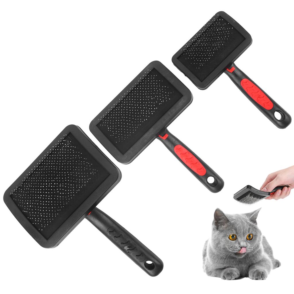 3-teiliges tragbares Katzen- und Hundepflegebürsten-Set für Haustiere, Katzenpflege, Massagekamm, Zubehör