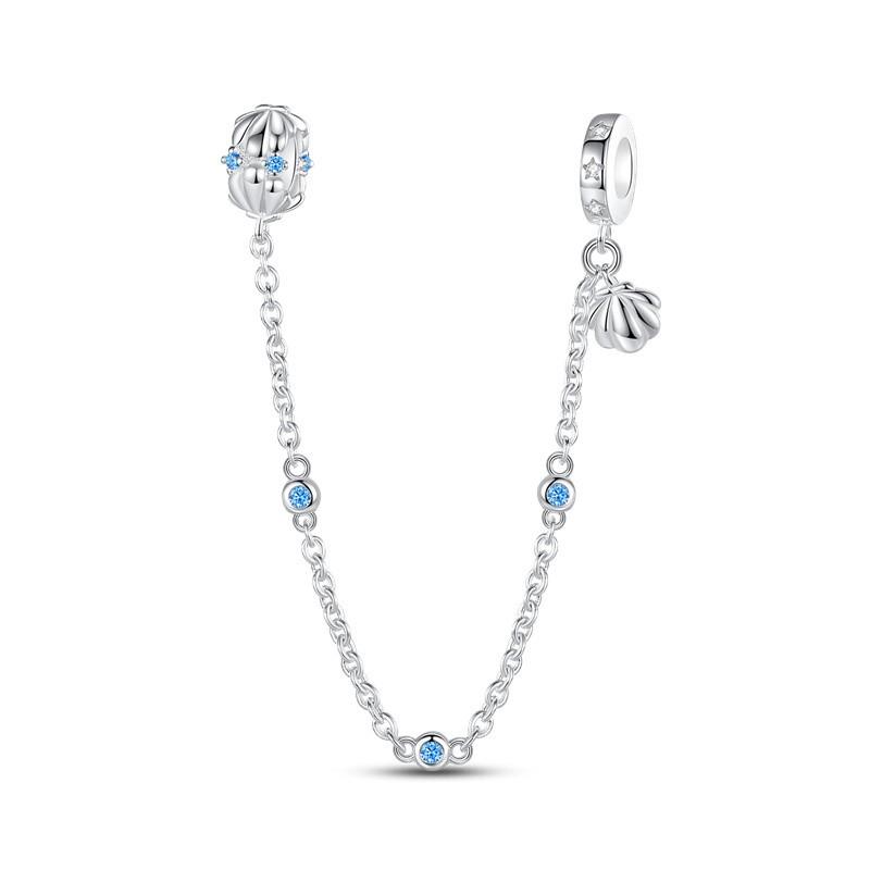 Copper Sun And Moon Plum Blossom Safety Chain Piece Bead Charms For 3Mm Original Bracelets Diy Jewelry Birthday Crafting