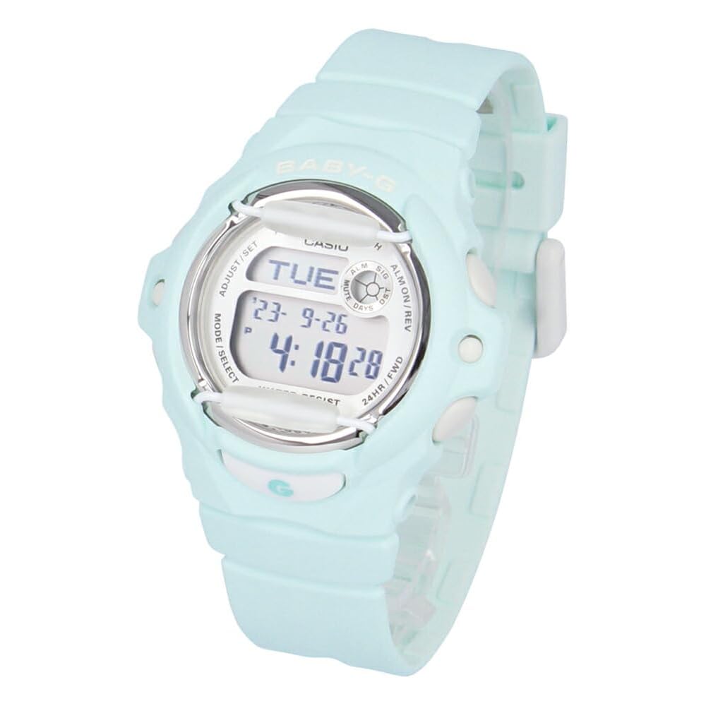 

Casio Baby-G BG-169 Digital Watch Mint White Resin Stainless Steel Women s