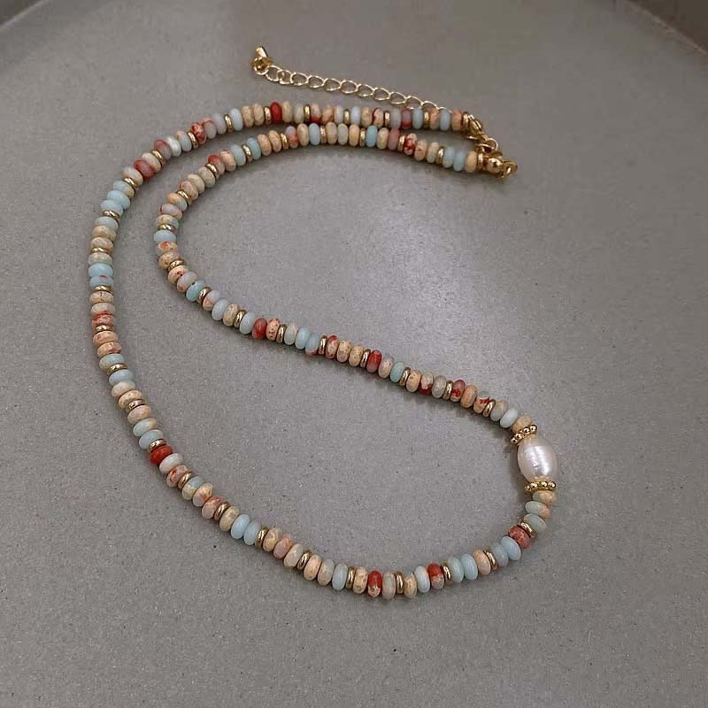 2025 Trendy Natural Stone Freshwater Pearl Collar Chain Necklace Stainless Steel Handmade Stylish Beads Zircon Bijoux Gift