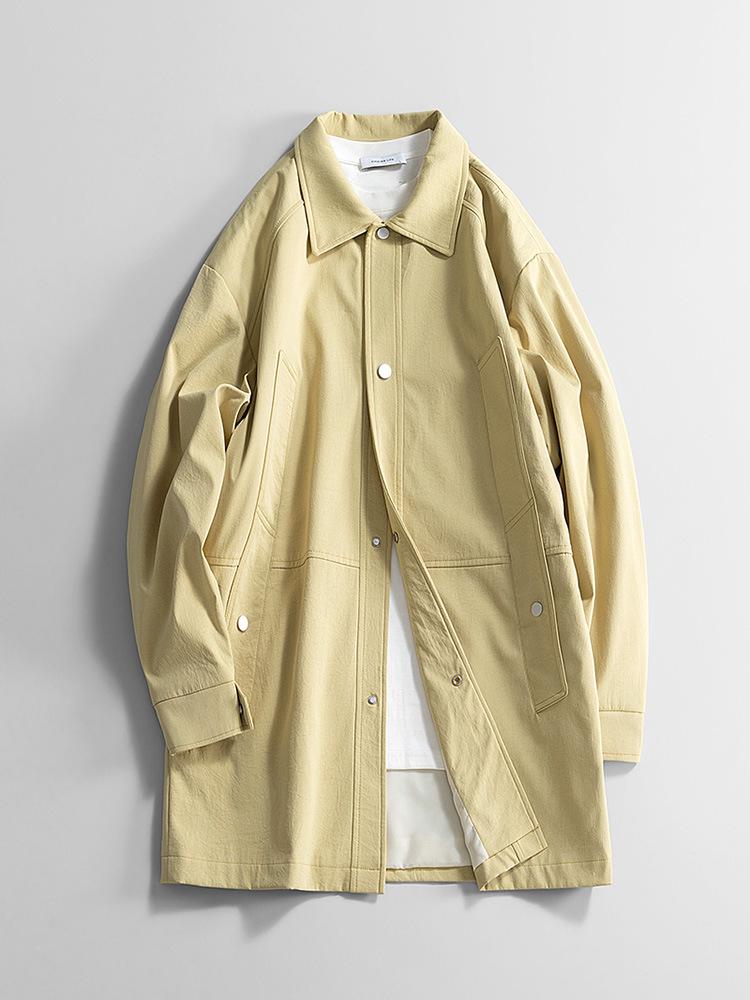 Men's Mid-Length Trench Coat 2025: New Spring/Autumn Casual Loose Plus Size Jacket