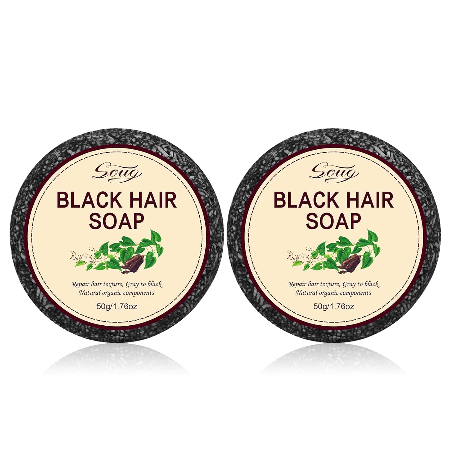 2 Pcs Gray Hair Reverse Bar Soap, Rejuvenating Hair Darkening Bar, Gentle Daily Use,Grey Reverse Shampoo Barr Darkening, Moisturizing & Scalp Care Pack of 2