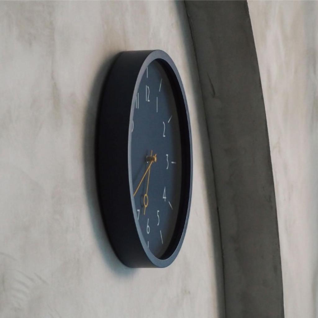 Interform Wall Clock CL-4344NV Veteri Navy/Mustard Yellow Wood W29.5 X H29.5 X D4.5cm