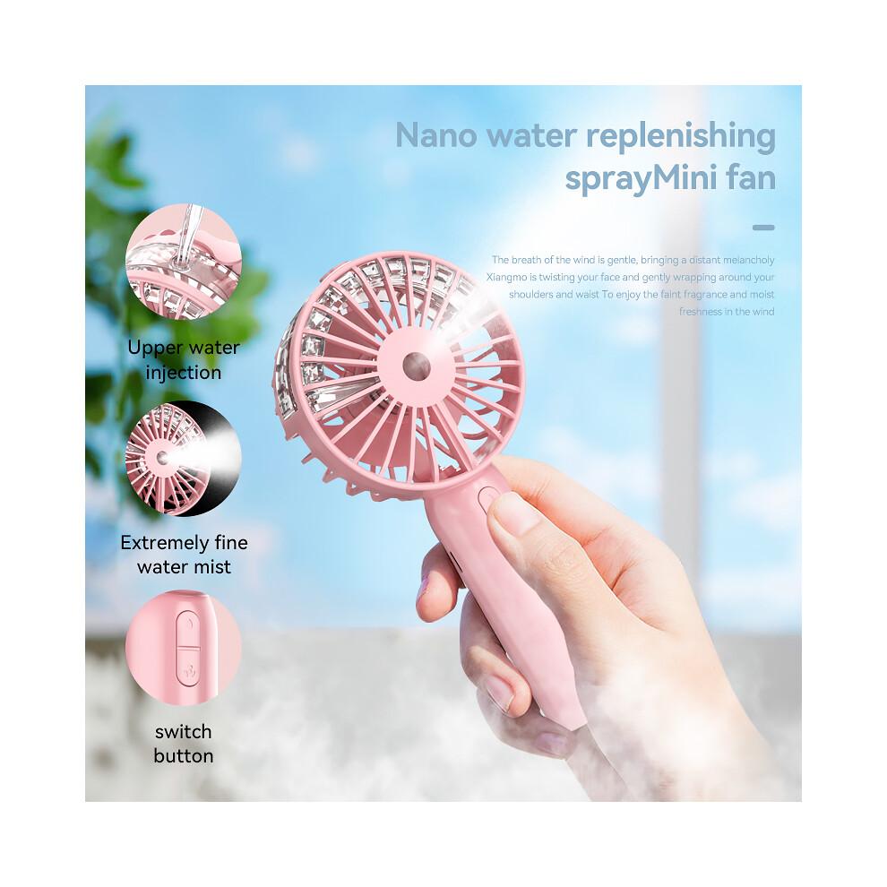 (Grün) Mini18 Drei Geschwindigkeiten Leiser Sommer Kühlventilator Nano-Spray Mini Handventilator