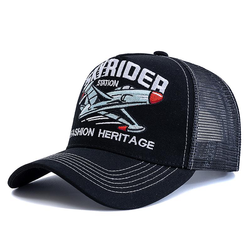 Hot Sale Cap Breathable Mesh Outdoor Baseball Cap Men Women SKY RIDER Embroidered Pattern Snapback Trucker Hat Cap