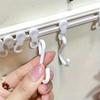 Punch-free Sliding Track Hook Kitchen Cabinet Door Back Row of Hanging Racks Sticky Hook Storage Rack To Save Space