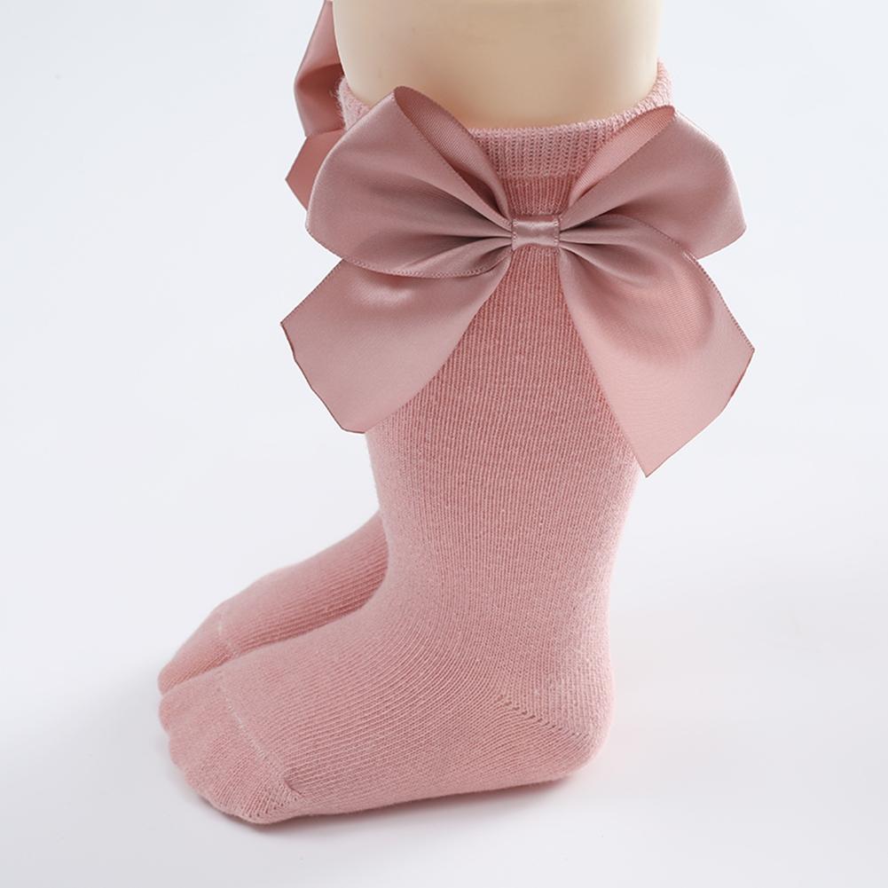 Newborn Baby Girls Big Bow Long Socks Cotton Cute Socks Kid Spring Clothing Unisex Toddlers Soft Cotton Socks 0-3Years