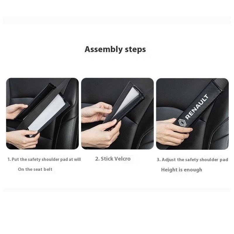 Pro Renault 2026 Nové poklice 2 ks Kryt bezpečnostního pásu do auta Ramenní Ochranné pouzdro z uhlíkových vláken pro Renault Clio Megane Trafic Captur