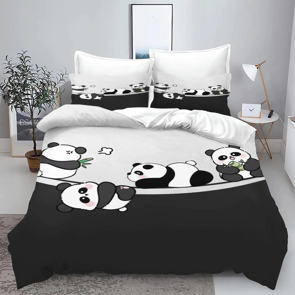 3D Children'S Bedding Set Cotton Covers 3-Piece 1 Quilt Cover  Polyester Home Decor Panda Duvet Cover Set