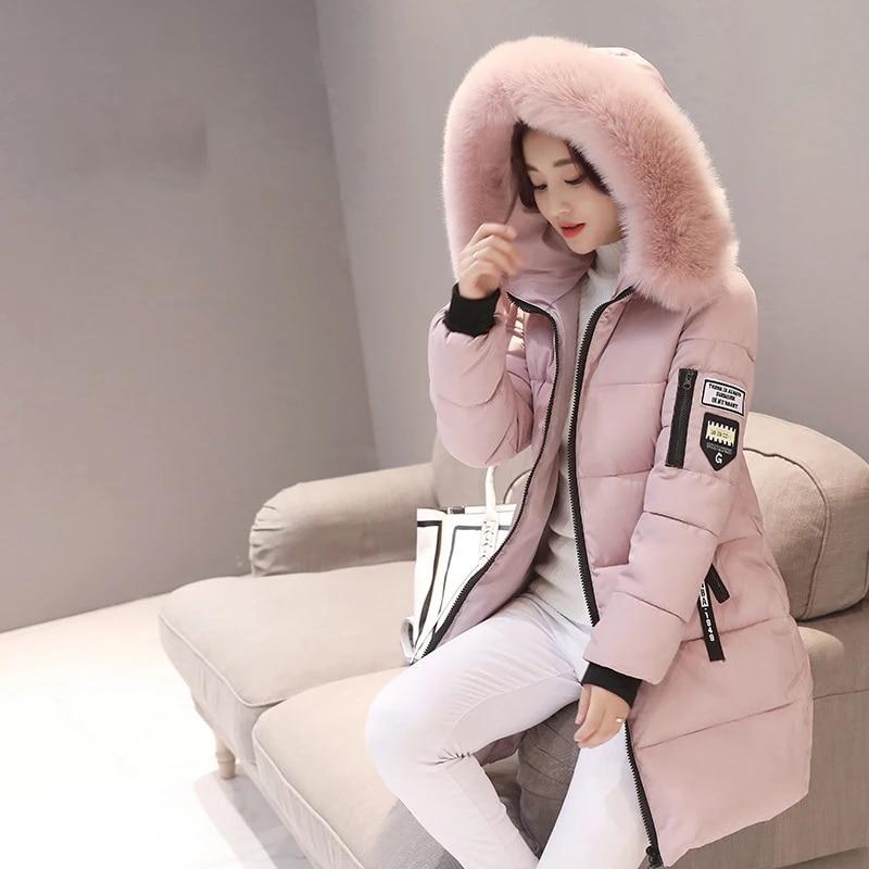 Cappotti invernali da donna Parka lunghi in cotone casual con cappuccio in pelliccia Giacche spesse calde e aderenti Giacca da donna Soprabito Abbigliamento
