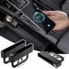 Auto Sitzlücken Aufbewahrungsbox Multifunktionaler Auto Sitzlücken Organizer mit Ladeanschluss Auto Mittelkonsole Lückenleiste Autozubehör