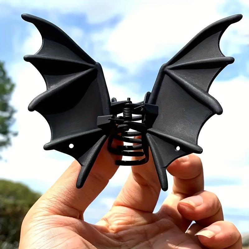 1/3pcs Gothic Bat Shark Hair Clip Punk Black Wings Hairpiece for Halloween Theme Party Ponytail Holder Claw Clips Hair Accessory
