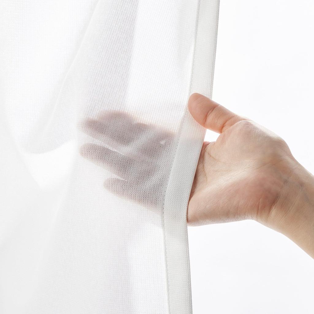 MUJI Polyester Lace 100cm Wide X 176cm 84759710 Mildew-Resistant Non-Pleated Curtains, Long, Off-White,