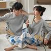 Autumn/Winter Couple's Pajamas: Women's Ins-Style and Men's Casual Loose Combed Cotton Two-Piece Set