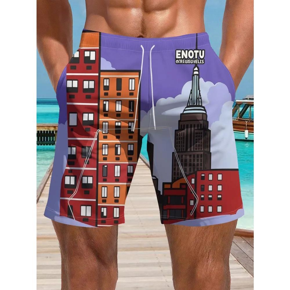 Men's Essential Casual Shorts Outdoor Wear Creative Fun Colorful 3D Printed Shorts Loose Casual Plus Breathable Cool Summer Versatile Shorts