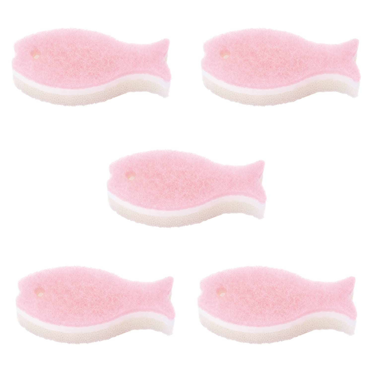 Набор губок для мытья посуды Marna Fish 5 шт. R450P (розовый)