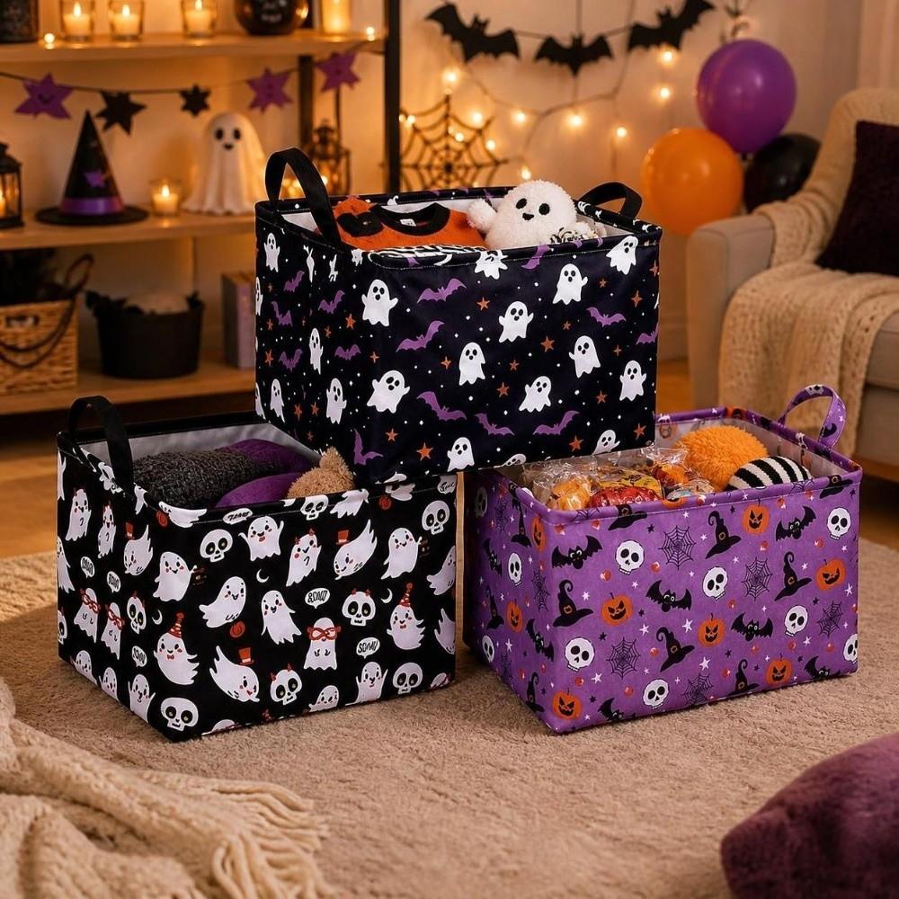Large Capacity Halloween Storage Basket Pumpkin Sundries Organizer Laundry Basket Book Storage