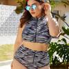 Plus Size Swimwear Women Sexy Printed Bikini Large Split Swimsuit Two Piece High Waist Bathing Suit 2XL-5XL
