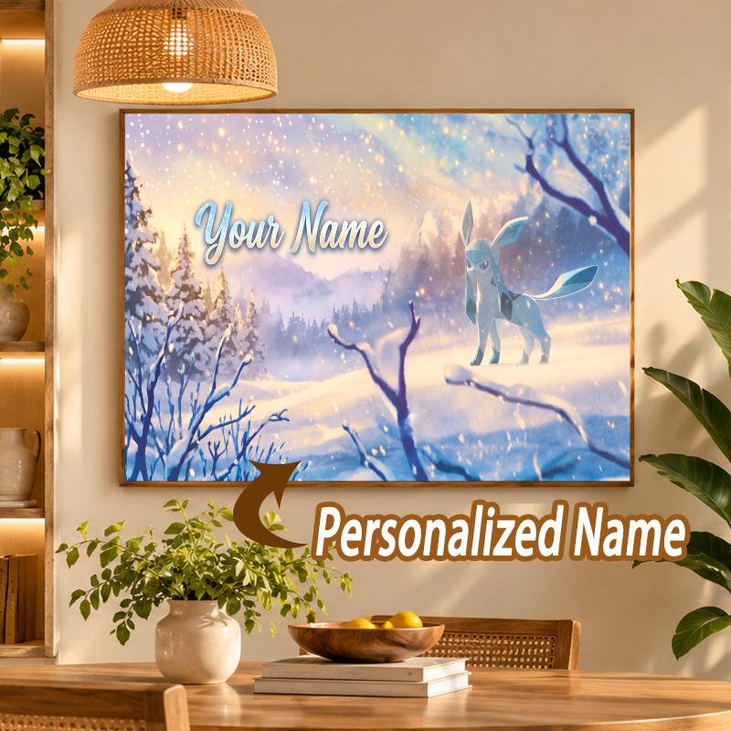 Glaceon Custom Name Diamond Painting Personalized 5D Full Drill DIY Diamond Art Home Decor